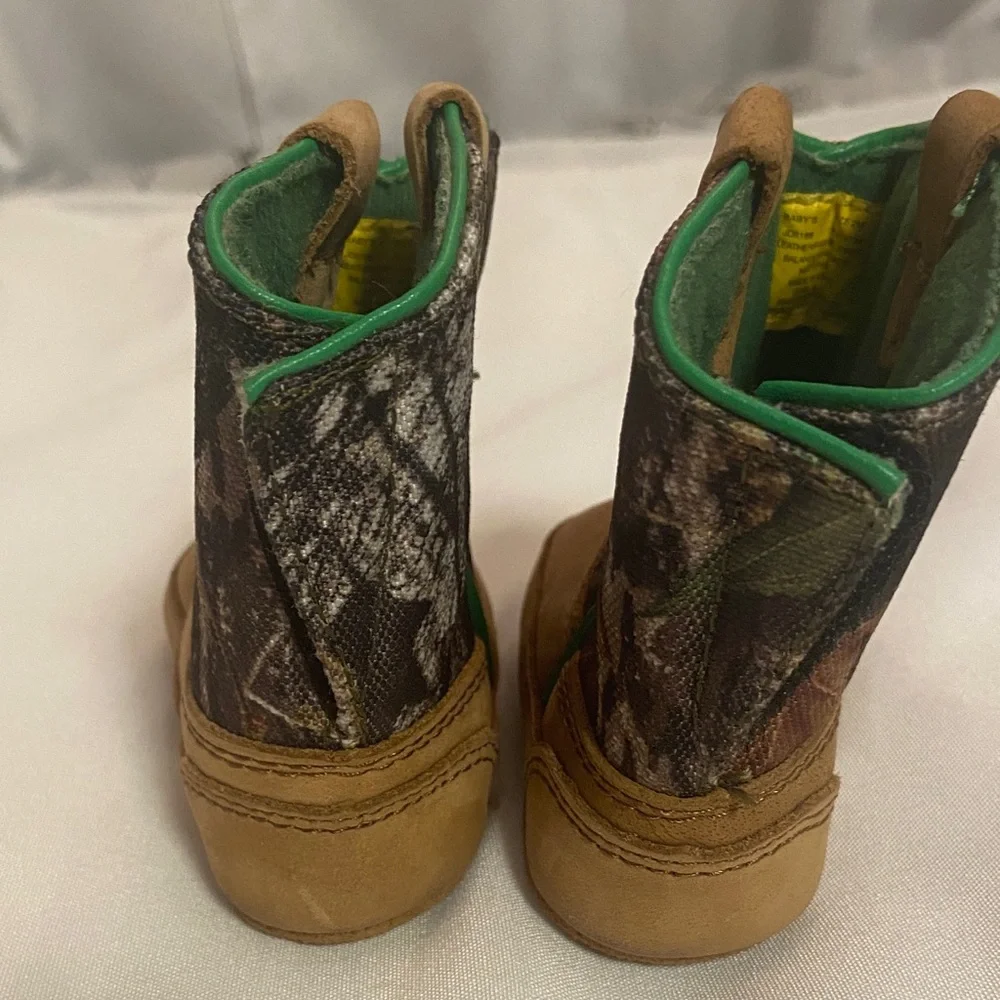 John Deere Baby Tan and Green Boots